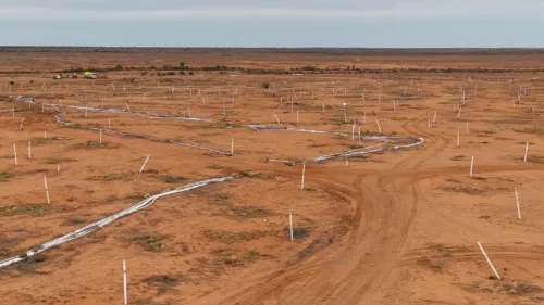 Aerial view of the Beverley Central South wellfield during operations